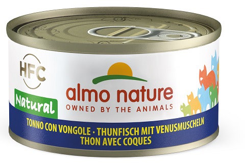 Almo Nature HFC Natural Cibo Umido Tonno Con Vongole Per Gatti Adulti Lattina 70g