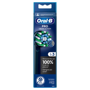 Oral-B Testine Di Ricambio Pro Cross Action Black 3 Pezzi