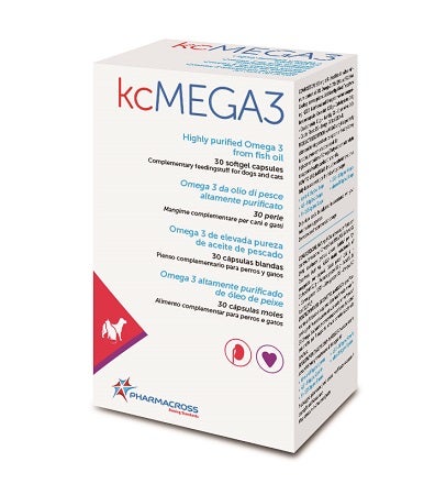 Kcmega3 Omega3 Da Olio Di Pesce Mangime Complementare Cani/Gatti 30 Perle