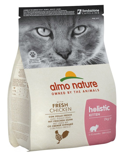 Almo Nature Holistic Kitten Pollo Fresco E Riso Cibo Secco Per Gattini Sacco 2kg