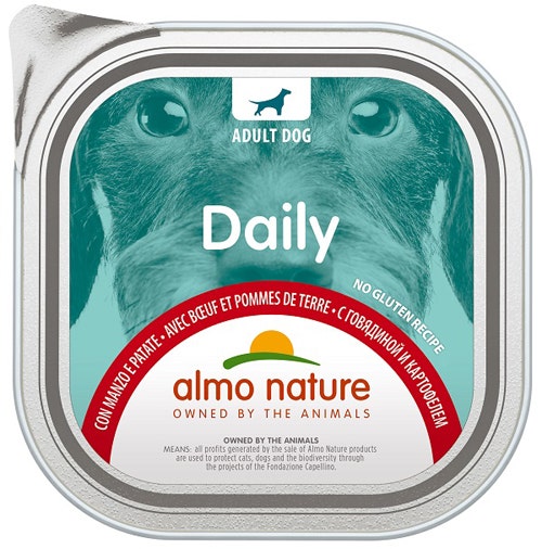 Almo Nature Daily Menu Cibo Umido Manzo E Patate Cani Adulti Vaschetta 300g