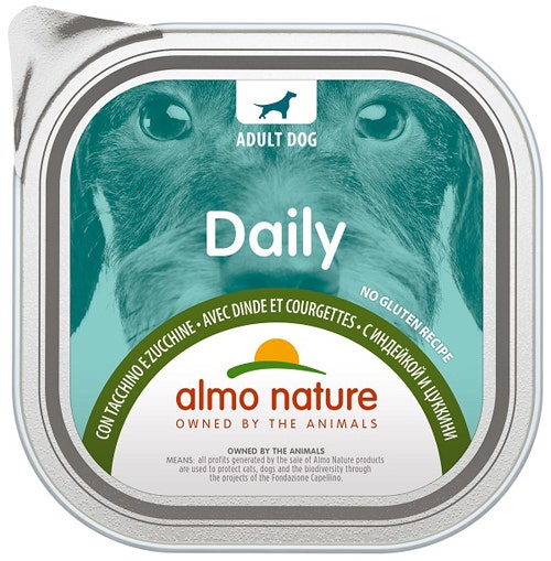 Almo Nature Daily Menu Cibo Umido Tacchino E Zucchine Cani Adulti Vaschetta 300g