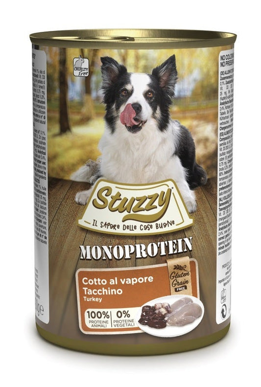 Stuzzy Monoprotein Al Tacchino Cibo Umido Cani Adulti Barattolo 400g