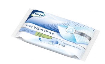 Tena Wet Wash Glove 8 Guanti Monouso