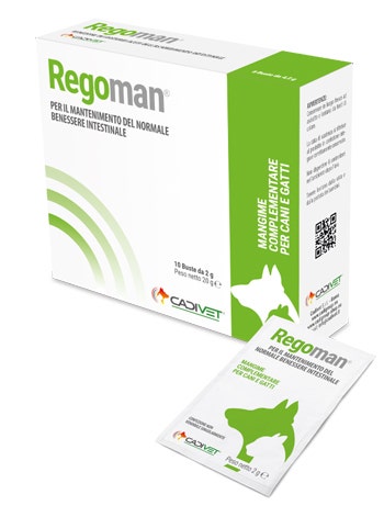 Regoman Mangime Complementare Benessere Intestinale/Sovrappeso Animali 10 Bustine Da 2g