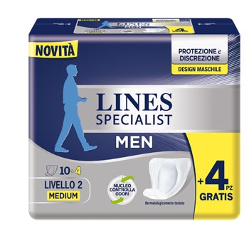 Lines Specialist Men Assorbenti Maschili Livello 2 Medium 14 Pezzi