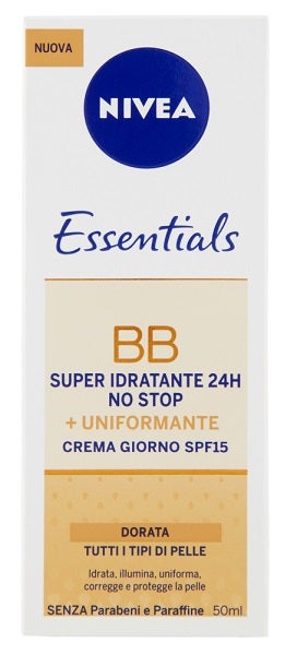 Nivea 5 in 1 Bb Cream Super Idratante 24h No Stop Dorata Crema Viso Colorata Con Spf15 50ml