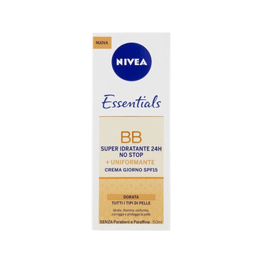 Nivea 5 in 1 Bb Cream Super Idratante 24h No Stop Dorata Crema Viso Colorata Con Spf15 50ml