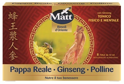 Matt Rimedi d'Oriente Pappa Reale Ginseng E Polline 8 Fiale