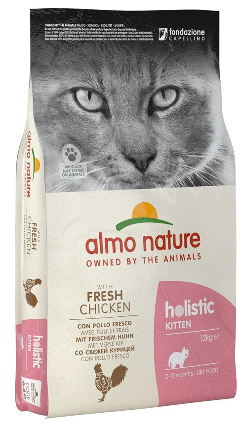 Almo Nature Holistic Kitten Pollo Fresco E Riso Cibo Secco Per Gattini Sacco 12kg