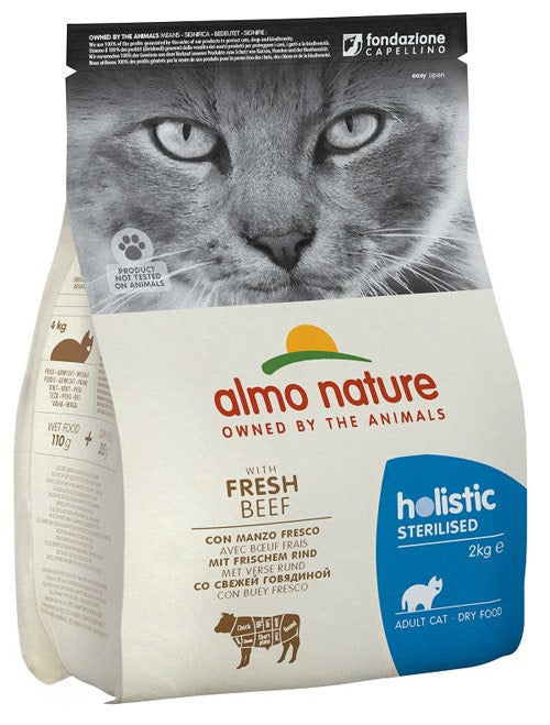 Almo Nature Sterilised Cibo Secco Con Manzo Fresco Per Gatti Adulti Sacco 2kg