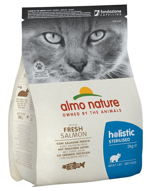 Almo Nature Sterilised Cibo Secco Con Salmone E Riso Per Gatti Adulti Sacco 2kg