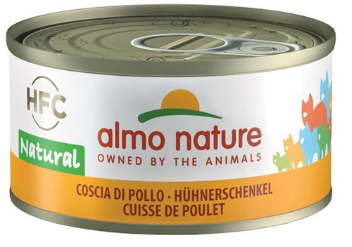 Almo Nature HFC Natural Cibo Umido Coscia Di Pollo Per Gatti Adulti Lattina 70g