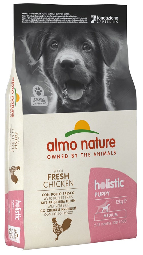 Almo Nature Holistic Puppy Crocchette Pollo Cani Cuccioli Taglia Media Sacco 12kg