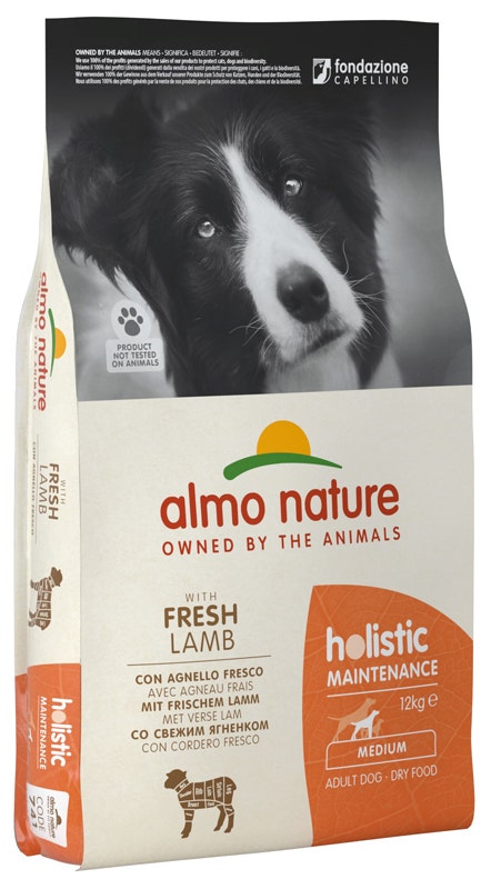 Almo Nature Holistic Maintenance Crocchette Agnello Cani Adulti Taglia Media Sacco 12kg