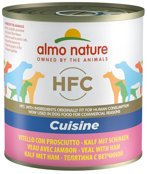 Almo Nature HFC Cuisine Cibo Umido Vitello Con Prosciutto Per Cani Adulti Scatoletta 290g