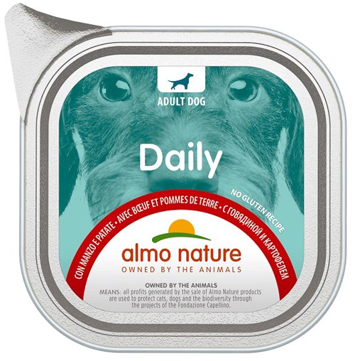 Almo Nature Daily Menu Cibo Umido Manzo E Patate Cani Adulti Vaschetta 100g