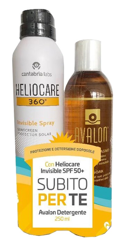 Heliocare 360° Set Invisible Spray SPF 50+ 200ml + Avalon Detergente Fluido 250ml