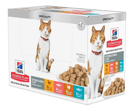 Hill's Science Plan Multipack Sterilised Cat Cibo Umido Per Gatti Sterilizzati 12 Bustine Da 85g