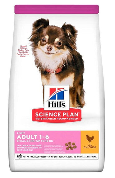 Hill's Science Plan Light Small & Mini Adult Con Pollo Cibo Secco Per Cani 1,5kg