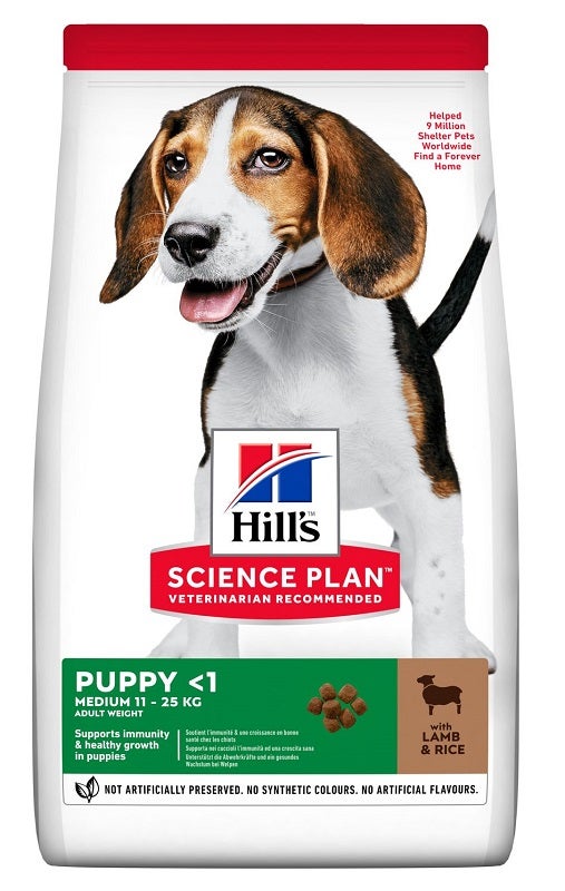 Hill's Science Plan Puppy <1 Medium 11-25 Kg Lamb & Rice Cibo Secco Per Cani 2,5kg