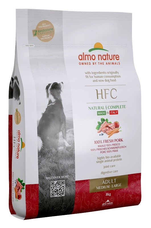 Almo Nature HFC Adult Crocchette Maiale Cani Adulti Taglia Media E Grande Sacco 8kg