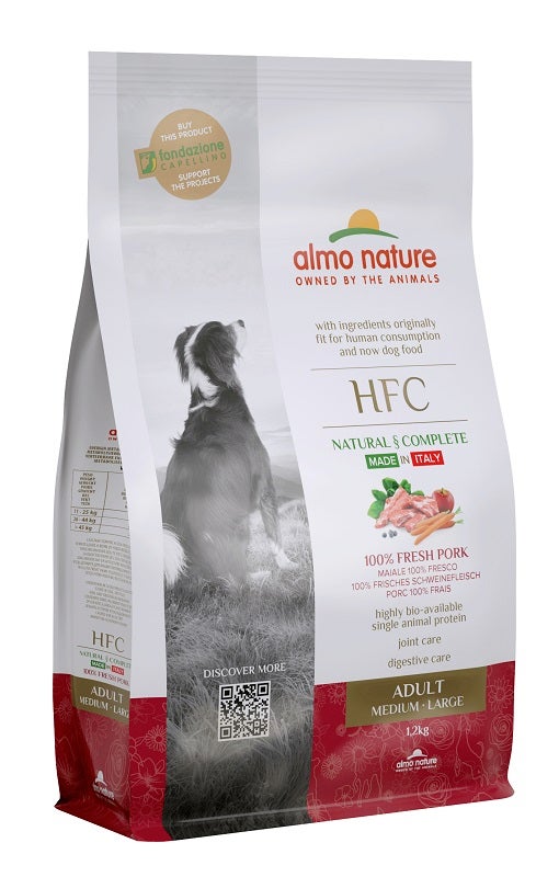 Almo Nature HFC Adult Crocchette Maiale Cani Adulti Taglia Media E Grande Sacco 1,2kg