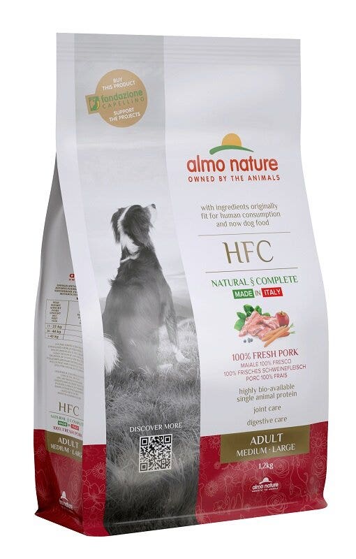 Almo Nature HFC Adult Crocchette Maiale Cani Adulti Taglia Media E Grande Sacco 1,2kg