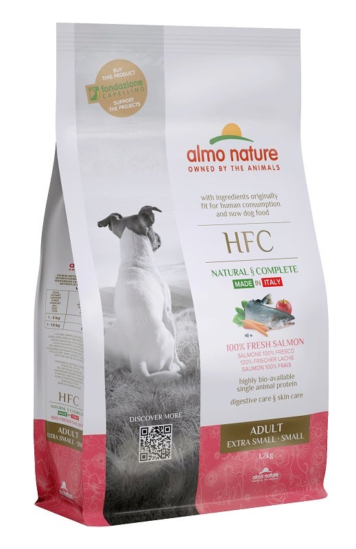 Almo Nature HFC Adult Crocchette Salmone Cani Adulti Taglia Mini E Piccola Sacco 1,2kg