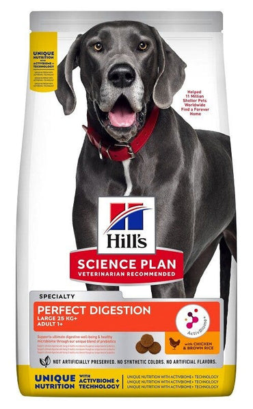 Hill's Science Plan Perfect Digestion Large 25 Kg+ Adult 1+ Chicken & Brown Rice 12kg