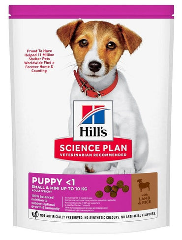 Hill's Science Plan Puppy <1 Small & Mini Up To 10 Kg Lamb & Rice Cibo Secco Per Cani 300g