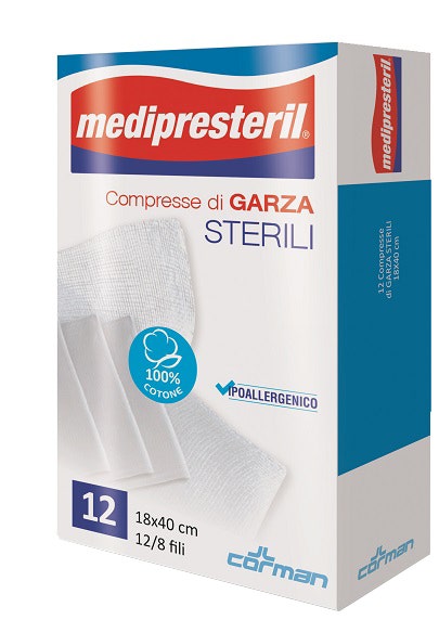 Medipresteril Compresse Di Garza Sterili 18x40 12 Pezzi