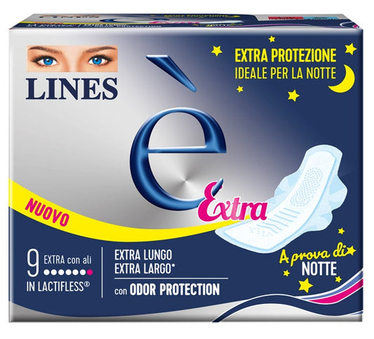Lines è 9 Assorbenti Extra Lunghi con Ali
