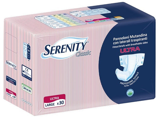 Serenity Classic Ultra Pannolone A Mutandina Aloe Taglia Large 30 Pezzi