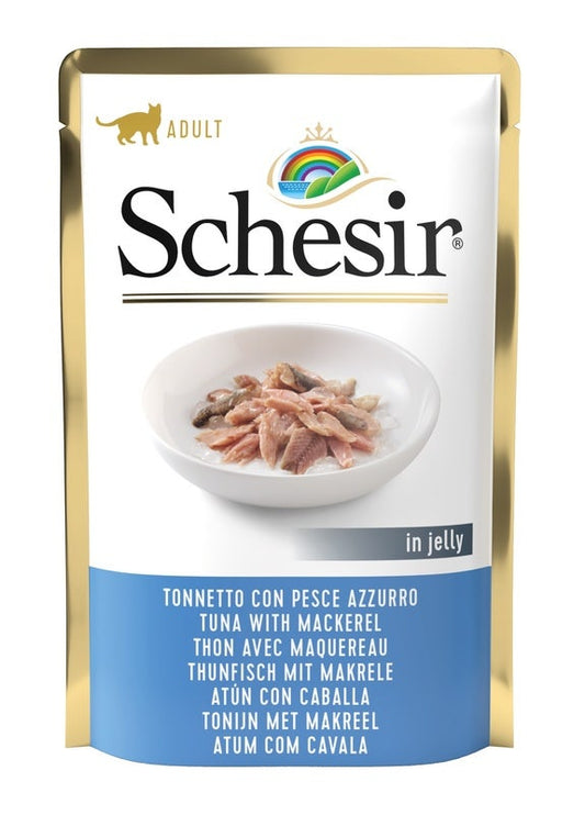 Schesir Tonnetto Con Pesce Azzurro In Jelly Cibo Umido Gatti Adulti Bustina 85g