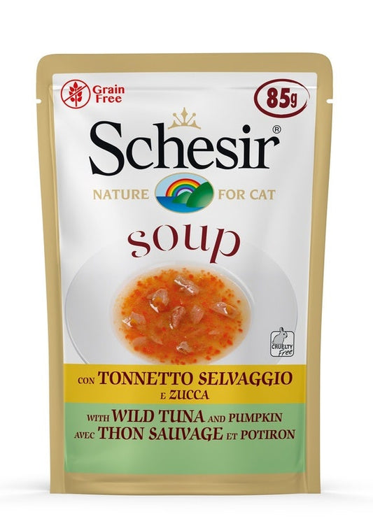 Schesir Soup Tonnetto Selvaggio Con Zucca Cibo Umido Gatti Adulti Bustina 85g