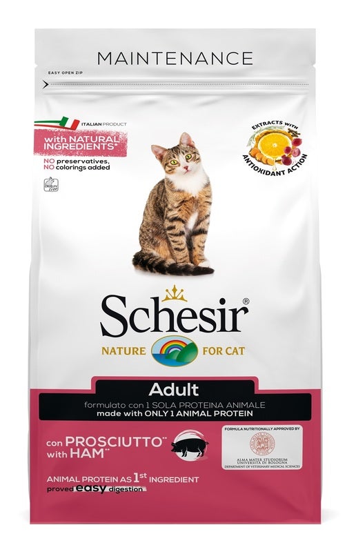 Schesir Mantenimento Croccantini Con Prosciutto Per Gatti Adulti Sacco 1,5kg
