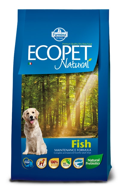 Ecopet Natural Fish Medium Cibo Secco Per Cani Adulti Sacco 12Kg