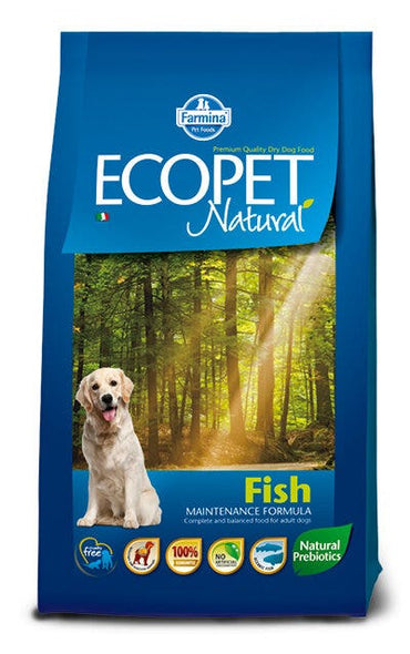 Ecopet Natural Fish Medium Cibo Secco Per Cani Adulti Sacco 12Kg