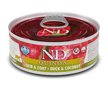 Farmina Natural & Delicious Quinoa Skin & Coat Anatra E Cocco Per Gatti Adulti 80g