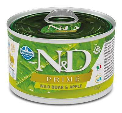 Farmina Natural & Delicious Prime Mini Con Cinghiale E Mela Per Cani Adulti 140g