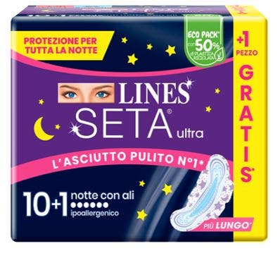 Lines Seta Ultra Assorbenti Notte 11 Pezzi