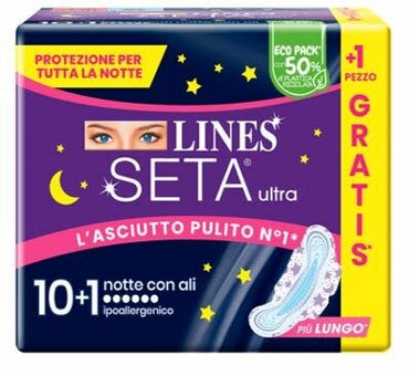 Lines Seta Ultra Assorbenti Notte 11 Pezzi
