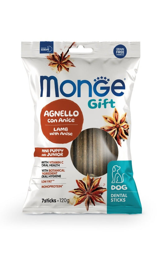 Monge Dental Sticks Agnello Con Anice Per Cani Mini/Puppy/Junior 120g