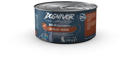 Dognivor Cibo Umido Con Cavallo Patate e Carote Per Cani Adulti Scatoletta 150g