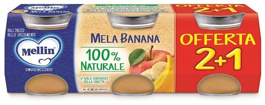 Mellin Omogeneizzato Mela/Banana 3x100g 4Mesi+