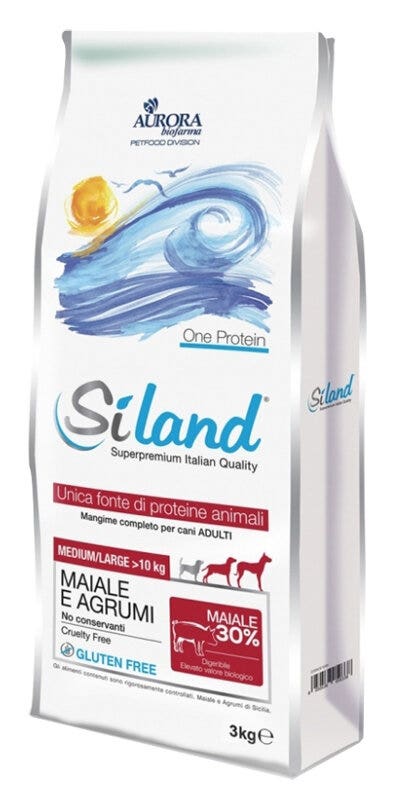 Siland Adult Gusto Maiale E Agrumi Cibo Secco Cani Adulti Taglia Medio/Grande Sacco 3kg