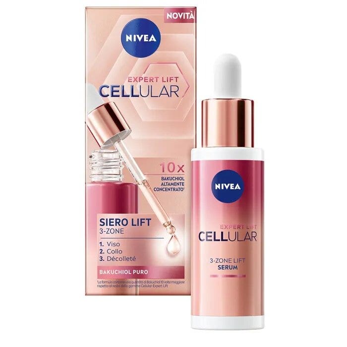 Nivea Cellular Expert Lift Siero Lift 3-zone 30ml Siero Viso Effetto Lifting Viso Collo & Décolleté