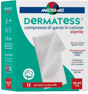 Master Aid Dermatess Garze Cotone 18x40 12 Pezzi