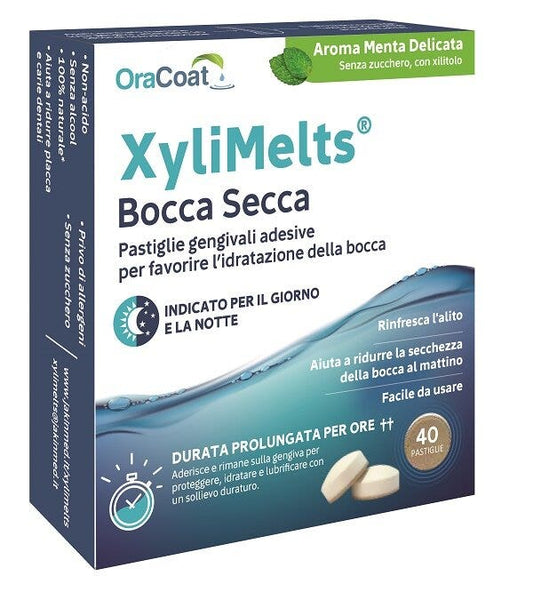 XyliMelts Bocca Secca Gusto Menta Delicata 40 Pastiglie